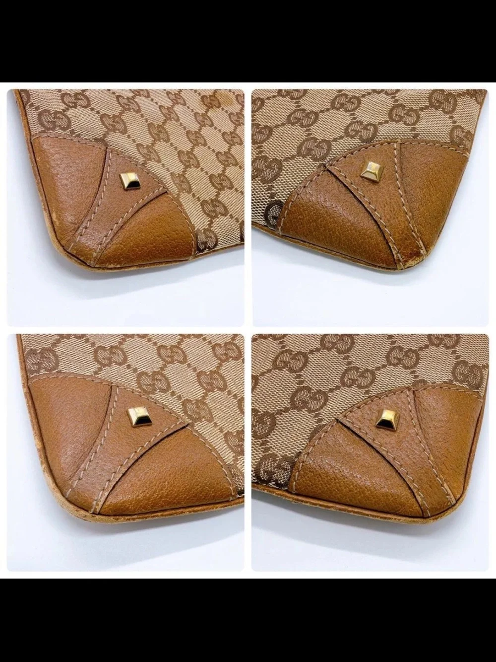 Gucci leather trim zip